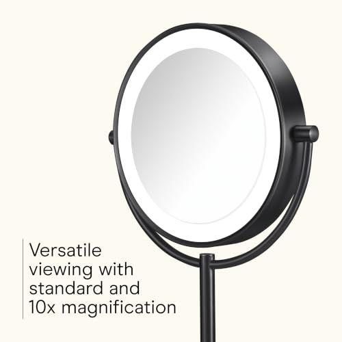 Conair LED Vanity Mirror, Double-Sided, 10x Maginification, Matte Black - image 3