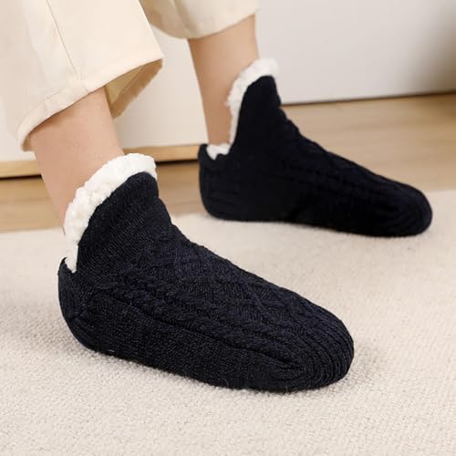 Unisex Fluffy Fuzzy Warm Slipper Socks for Men Women, Thick Fleece Lined Non-Slip Socks Indoor Floor2