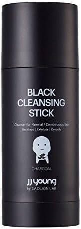 JJ YOUNG Black Cleansing Stick - Cleanses Make-up, Removes Micro Dust and Blackheads with Charcoal, Transforms from Balm to Oil to Foam Cleanser for Sensitive Skin - 1.76 oz.
