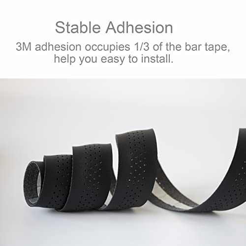 Dosarzo Bike Handlebar Tape, Solid Grip Pu Leather Bar Tape For Handles, Quick Drying Black Bike Frame Protection Tape 2Mm #TOP2