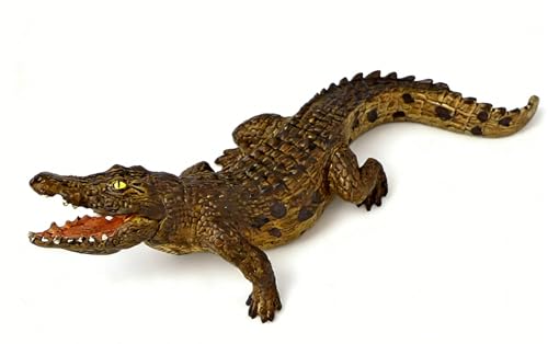 Image of SmilerSmile 7 inch Crocodile Figurine Plastic Sea Creature Toy for Toddlers | Solid PVC Action Figure, Simulation Sea Animals, Educational Ocean Animal Model, Non-toxic Safe Bath Toy for Kids