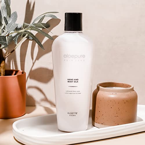 Aloette Hand And Body Silk, Soothing Aloe Vera & Coconut Oil, Non-Greasy Moisturizer, Gentle Floral Scent, Cruelty Free, 8 Fl Oz #TOP5