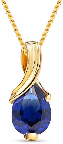 Miore necklace for women in 9 kt 375 white/yellow gold with pear shape gem pendant
