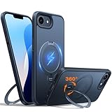 TORRAS 360° Ostand Q3 Spin für iPhone 17e Hülle iPhone 16e Hülle für MagSafe (Magnetischer Robust Standring) Zertifizierte Militärschutz für Handyhülle iPhone 17e iPhone 16e Case Schlank Schwarz
