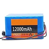 NALMAXO 24V 12Ah Battery E-Bike Lithium Battery Pack Li-Ion Battery with Charger for 200W ~ 500W Motor Electric Bike Motorcycle Scooter