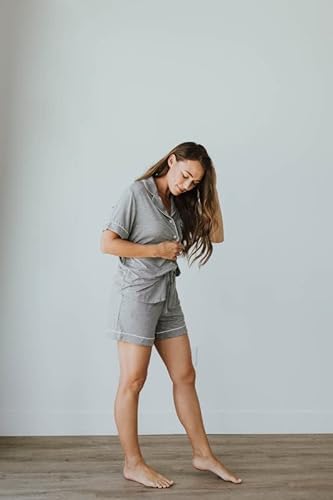 Cozy Earth Women's Short Sleeve X-Small Light Grey Pajama Set #TOP3
