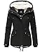 Produktbild Marikoo Damen Parka Damen Jacke Winter Mantel Kapuzenjacke Damenjacke MNLYA70 (XS, Schwarz)