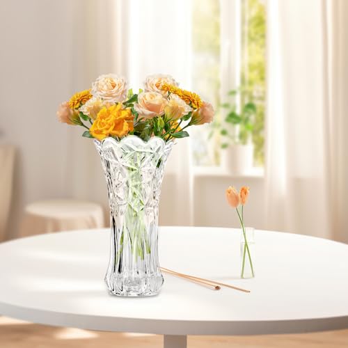 Vase en cristal transparent design diamant pour sublimer vos fleurs séchées - 4