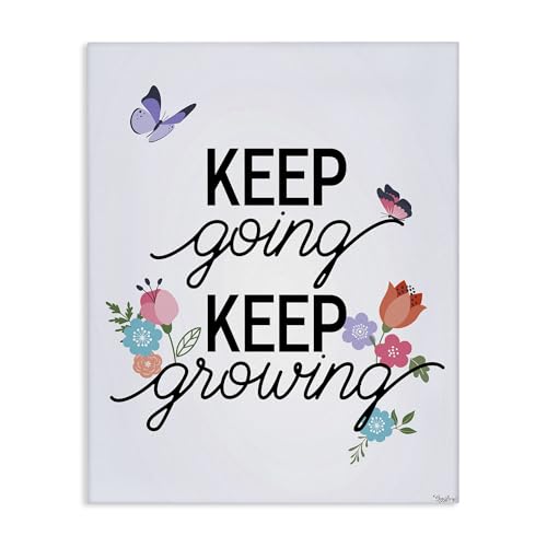 Stupell Industries Keep Going & Growing Canvas Wall Art, design b...