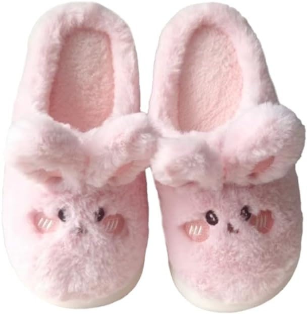 Women's Cute Rabbit Warm Plush Comfortable Indoor Anti slip Home Thick Sole Winter Soft Cotton Slippers