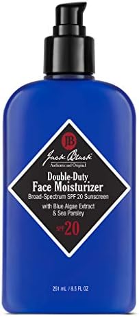 Jack Black Double-Duty Face Moisturizer, 8.5 Fl. Oz – SPF 20 Sun Protection, Long Lasting Hydrating Skincare, Lightweight Moisturizer, Men’s Facial Moisturizer