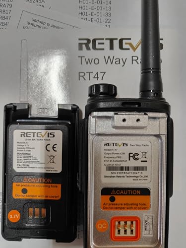 Retevis RT47 IP67 Waterproof 2 Way Radio,Heavy Duty Two Way Radio with Mic, Fully Dustproof,Waterproof 1m/30min,License-Free,Lightweight,Walkie Talkies for Construction Manufacture Outdoor(4 Pack)
