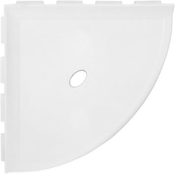 Questech 10" Corner Shower Shelf - Lugged for New Construction, Shower Organizer for Tiled Walls, Corner Caddy Soap Dish Bathroom Storage, Metro Lugged, Bright White Matte