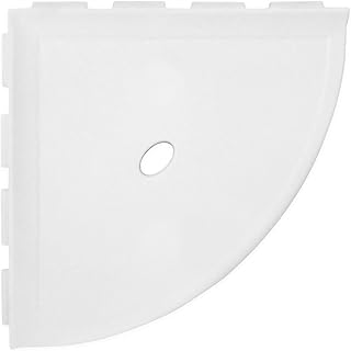 Questech 10" Corner Shower Shelf - Lugged for New Construction, Shower Organizer for Tiled Walls, Corner Caddy Soap Dish Bathroom Storage, Metro Lugged, Bright White Matte
