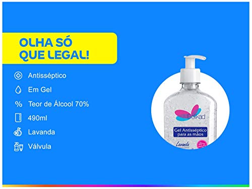 Álcool em Gel 70% Antisséptico Lavanda - O Melhor ! (lavanda, 250)