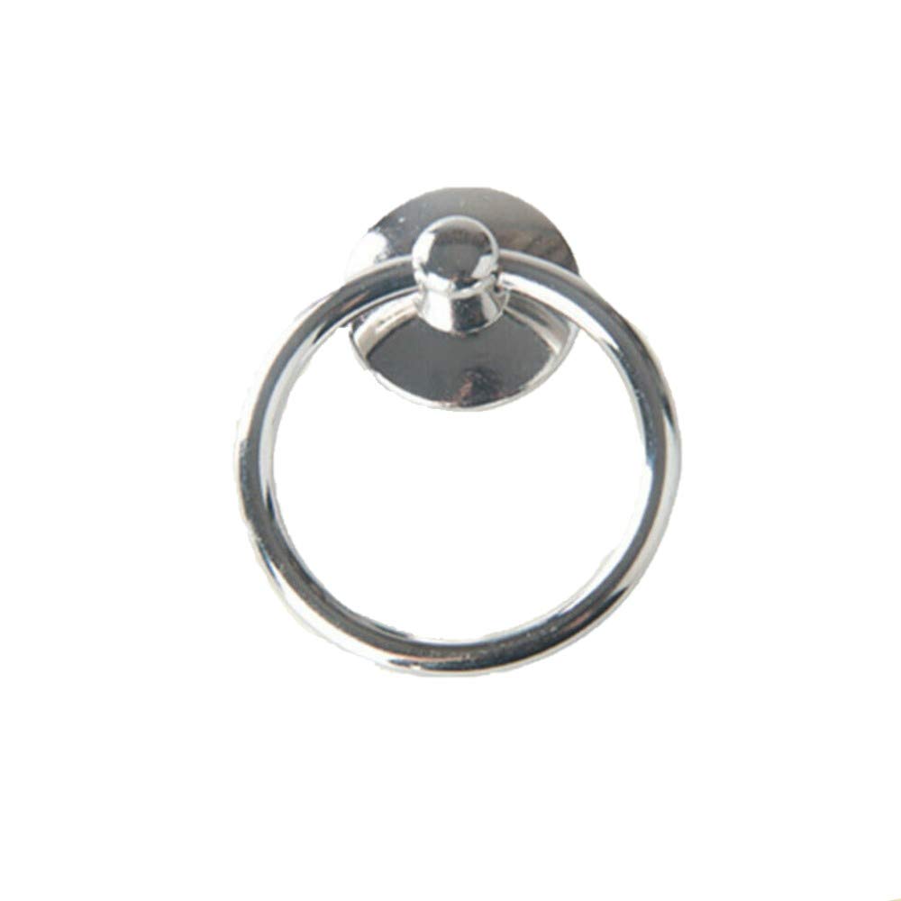 SagaSave 2PCS Silver Drop Pull Ring Furniture Cabinet Handle Wooden Door Knocker Chair Pulls Handl