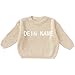 Generisch Personalisierter Babypullover mit Namensstickerei 3 Monate 7 Jahre Gestrickte Strickmode Kleinkindpullover Winterkleidung Jungen Mädchen Strickpullover Kinder Herbst Tops (Khaki, 3-4 Years)