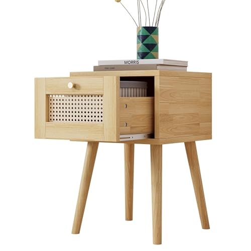 SOFTWEARY Consola de noche con cajones y patas de madera, cómoda para dormitorio, mesita de noche, mesita de noche