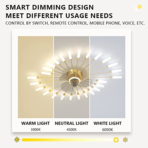 Ventilateur de plafond avec des lampes telecommande LED DC reversible salon - 6