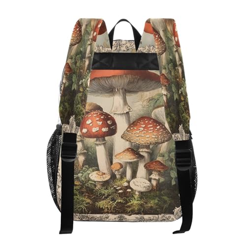Vintage Red Mushroom Clear Backpack Heavy Duty See Through Transparent PVC BookBag for Kids Boy Girl School Work3