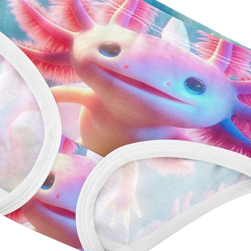 Cute Pink Axolotl Panties for Girl Toddlers Underwear Floral Cotton Designer Kids Undies Briefs 2t4