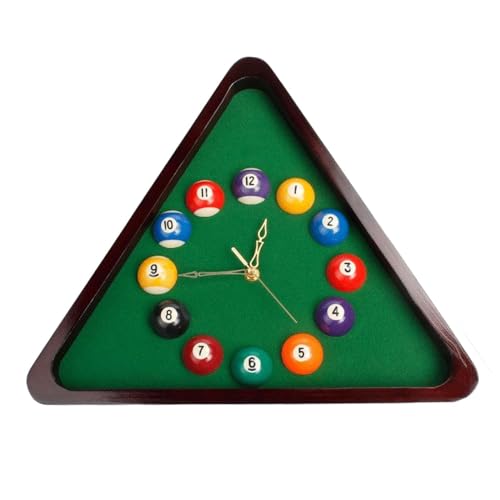 Sharplace Horloge murale triangulaire en forme de boule de billard, alimentée par batterie, décoration de pièce élégante pour ferme, multifonctionnelle,