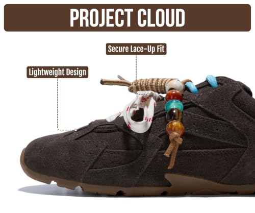 Image of Project Cloud Leather Barefoot Shoes Women - Memory Foam Lace-Up Womens Sneakers - Lightweight & Non Slip Womens Shoes Casual - All-Day Women's Fashion Sneakers for 2026