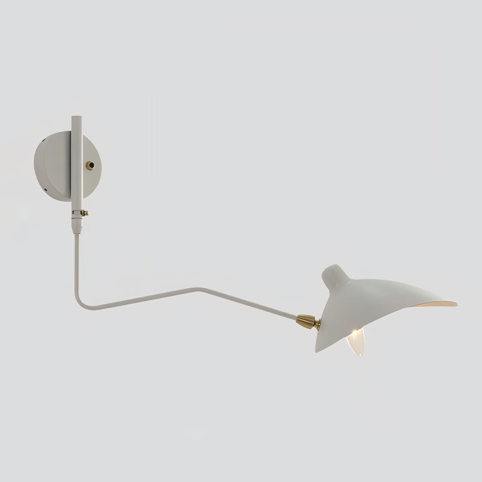 DESHOME Wall Light with Swivel Arm Hardwire White 95cm Industrial Vintage Wall Lamp Indoor Long Wall Light Adjustable Arm, for Living Room, Bedside, Study, Children Room, E27 3000K