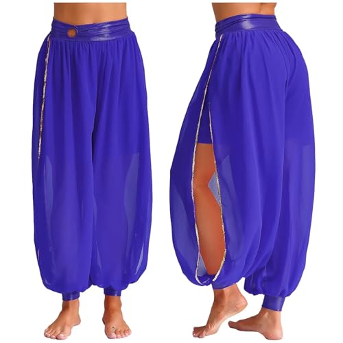 Pantalon sarouel de danse du ventre fente latérale coupe lanterne femme