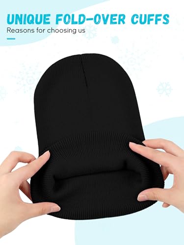 Glooarm 6 Pack Kids Beanie Hats Boys Girls Winter Hats Stretchy Acrylic Toddler Beanies Kid's Cuffed Cap4