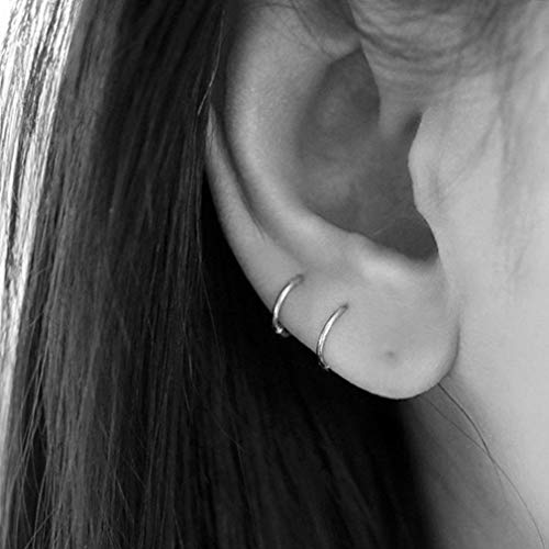 Solid 14k Gold Huggie Cuff Earrings Small Hoop Earrings for Women, 11mm Diameter4