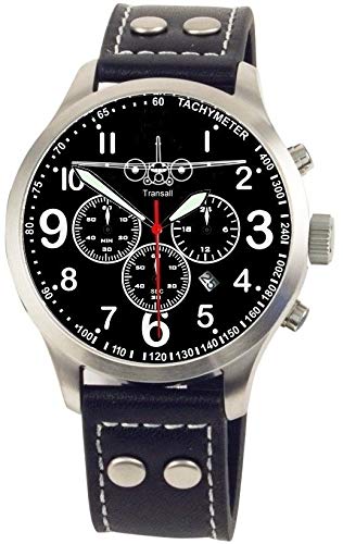IMC Fliegeruhr C-160 Transall Männer Herren Chronograph Armbanduhr Uhr Lederarmband Gehäuse aus Edelstahl Cover