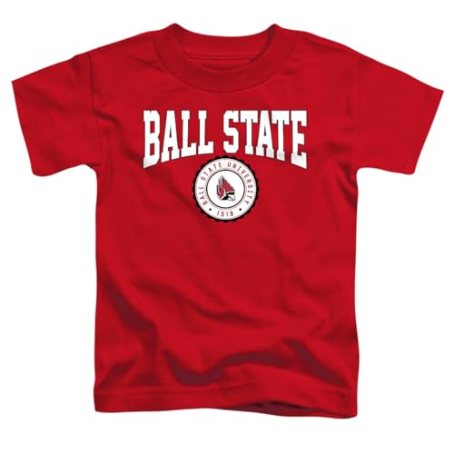 LOGOVISION Ball State University Collegiate Seal Kids T Shirt (3) for Toddler Boys and Girls, Red