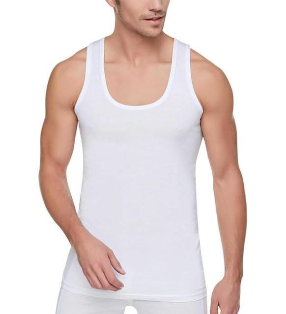 Men Combed Cotton Singlet Sleeveless Undershirt Pack of 6