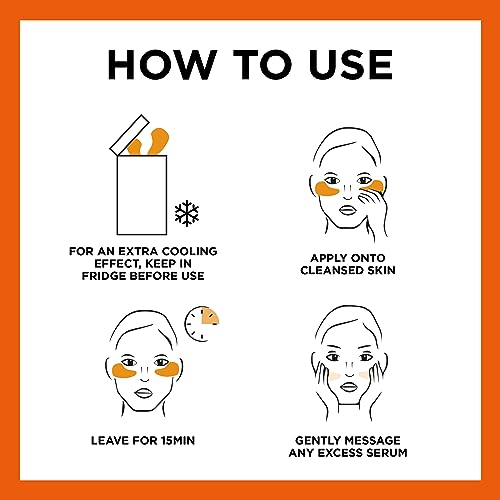 Garnier Moisture Bomb Eye Mask With Hyaluronic Acid And Orange Juice, Hydrating And Brightening Under Eye, Reduce Appearance Of Eye Bags, Biodegradable And Vegan Tissue, Orange, 28 G, Pack Of 1 - Image 3