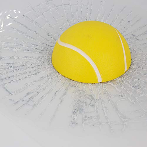 COGEEK 3D Prank Tricky Broken Glass Sticker Car Window Ball Hits Self Adhesive Funny Car Stickers (Tennis-Yellow) - Thumbnail 5