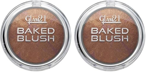Image of Glam21 Baked Blusher | Highly Pigmented, Long Lasting | Illuminating Glow Finish | Smooth & Blendable Texture |Stays up to 8 hours | For All Skin Types | 6gm | Shade-06 (Pack of 2)
