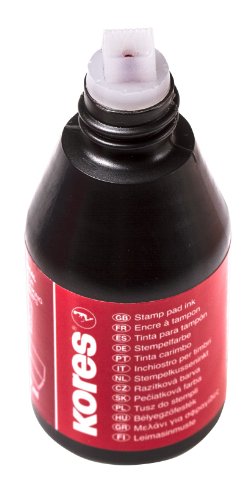 Kores Handstempelfarbe, lang anhaltende Formel, tropffest - 10 x 27ml, Rot
