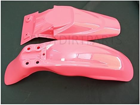 Replacement PINK Color Plastic Fairings Fender Kit for Dirtbikes Compatible with 2002-2009 Suzuki DRZ110 DRZ 110 and Kawasaki KX65 KX 65 KLX110 KLX 110