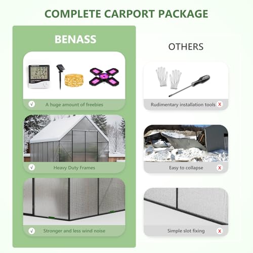 8×12-FT-Greenhouse-for-OutdoorsHeavy-Duty-Polycarbonate-GreenhouseLarge-Walk-in-Greenhouse-with-Roof-VentAluminum-Hot-House-for-Outside-Green-House-Garden-Backyard 8×12 FT Greenhouse for OutdoorsHeavy Duty Polycarbonate GreenhouseLarge Walk in Greenhouse with Roof VentAluminum Hot House for Outside Green House Garden Backyard