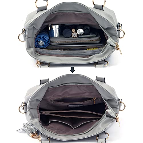 Image of Qiyuer Slouchy Handbag for Women Shoulder Bag Hobo Purse Wallet Set 3pcs | Curved Lines, Dual-use Crossbody /Shoulder, Soft PU Vegan Leather, Divided Compartments, Versatile Roomy for Daily & Work