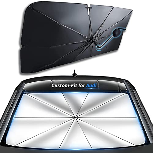 Custom-Fit for Audi Windshield Sun Shade Umbrella, 360&deg;Rotation Bendable Car Umbrella Sunshade...