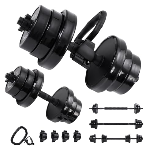 Nice C Weights, Dumbbell Set, Kettlebells, Adjustable Dumbbells, Barbell Weight Set, 20-40-50-70LB 3-in-1 set, Non-Slip, All-purpose (40LB)