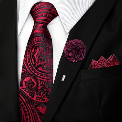 Image of DiBanGu Mens Zipper Tie Silk Pre-Tied Necktie with Gift Box