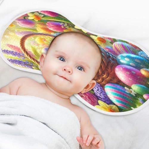 Easter Egg Flowers Baby Burp Cloths Burp Cloth Rags Cotton Burp Clothes Absorbent Muslin Burp Cloths Soft for Boy Newborn Girl Unisex 1 Pack 22x11 Inches4