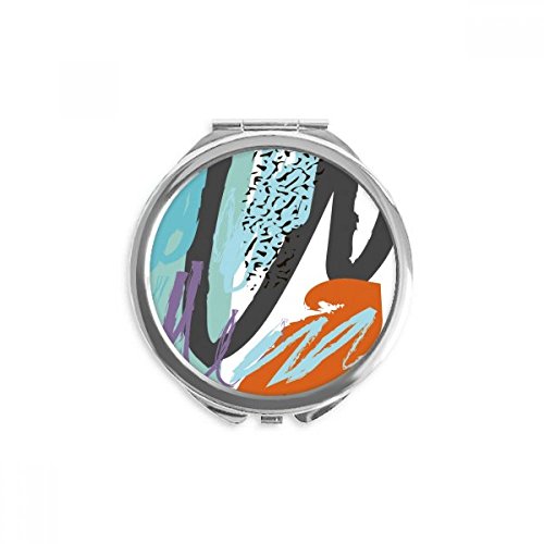 Miroir de poche à la main plantes art abstrait avec finition premium ronde