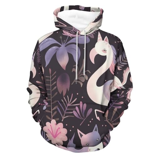 Sweat à Capuche Licorne Flamant Rose Un Cadeau Original Taille S