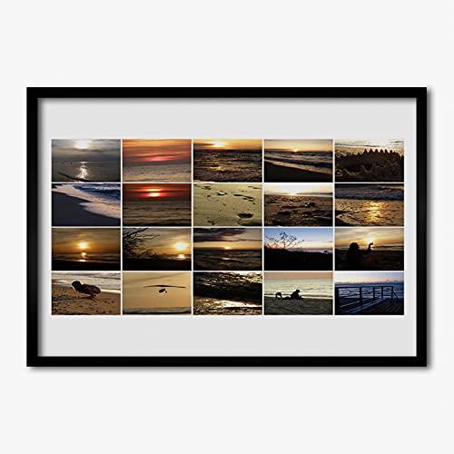 Affiche encadrée 70x50 cm paysage de mer avec cadre MDF noir pour mur salon