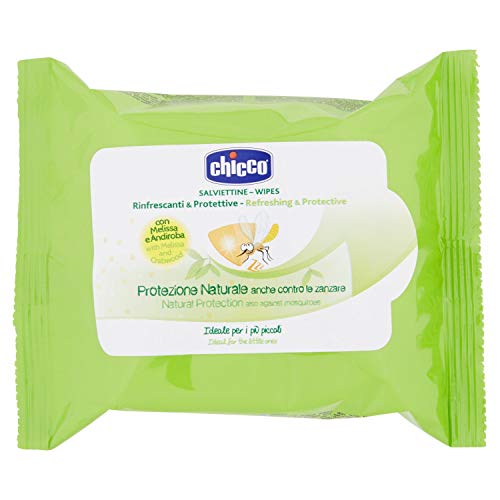 Chicco Einweg-Schutztücher für Kinder, natürlicher Insektenschutz, 20 Stück