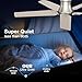 POCHFAN 52 Inch Ceiling Fans with Lights and Remote, Brushed Nickel Flush Mount Low Profile Ceiling Fan for Bedroom, Living Room, Patio, Dimmable 6 Speeds Noiseless, ETL Listed